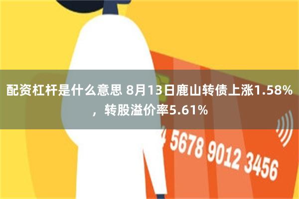 配资杠杆是什么意思 8月13日鹿山转债上涨1.58%，转股溢价率5.61%