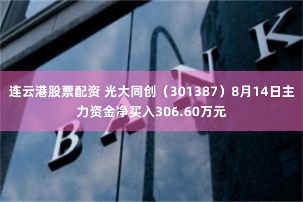 连云港股票配资 光大同创（301387）8月14日主力资金净买入306.60万元