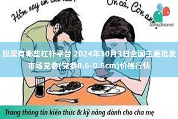 股票有哪些杠杆平台 2024年10月3日全国主要批发市场党参(党参0.6-0.8cm)价格行情