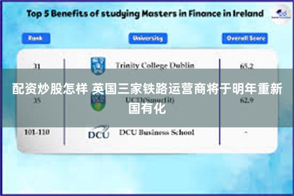 配资炒股怎样 英国三家铁路运营商将于明年重新国有化