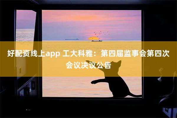 好配资线上app 工大科雅：第四届监事会第四次会议决议公告