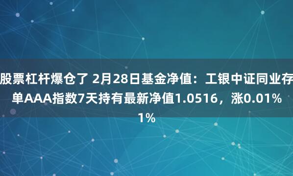 股票杠杆爆仓了 2月28日基金净值：工银中证同业存单AAA指数7天持有最新净值1.0516，涨0.01%