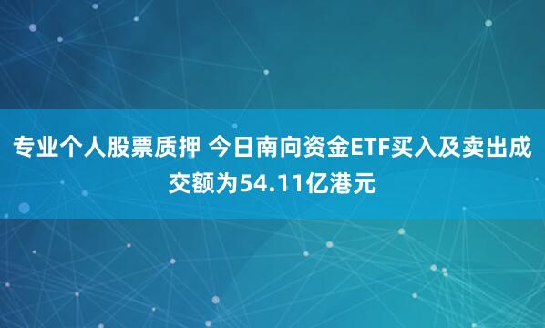 专业个人股票质押 今日南向资金ETF买入及卖出成交额为54.11亿港元