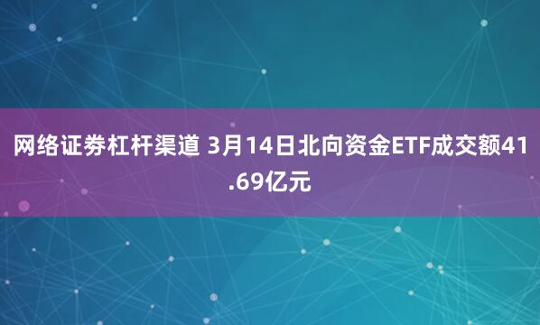 网络证劵杠杆渠道 3月14日北向资金ETF成交额41.69亿元