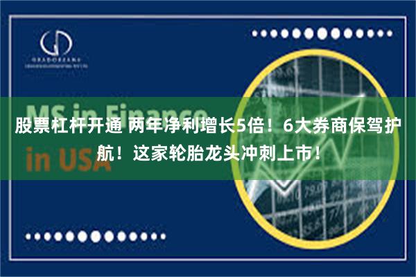 股票杠杆开通 两年净利增长5倍！6大券商保驾护航！这家轮胎龙头冲刺上市！